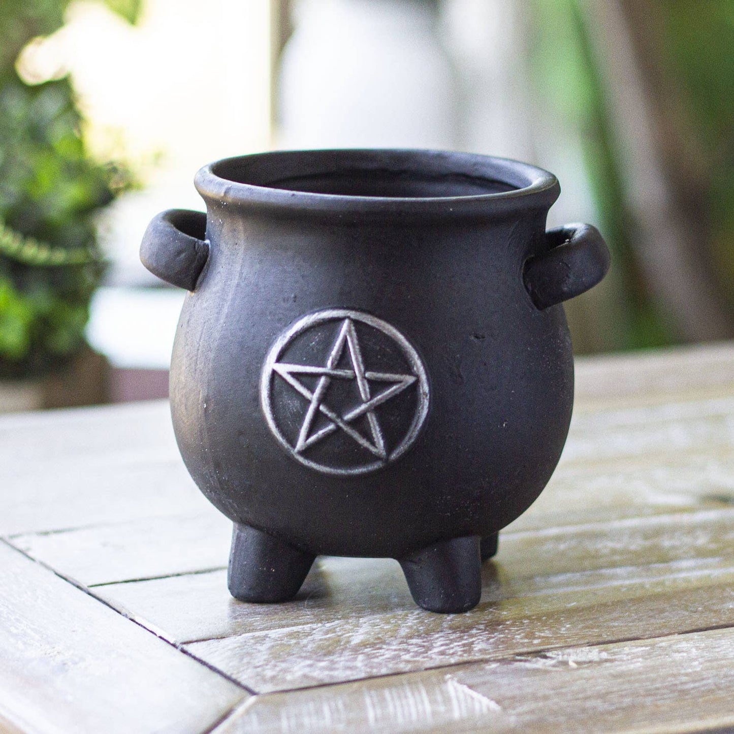 14198 Cauldron Pentagram Planter Pot C/12