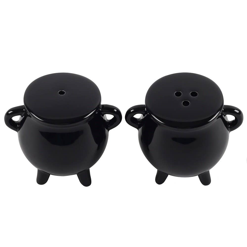Gothic Halloween Cauldron Cruet Salt and Pepper Set