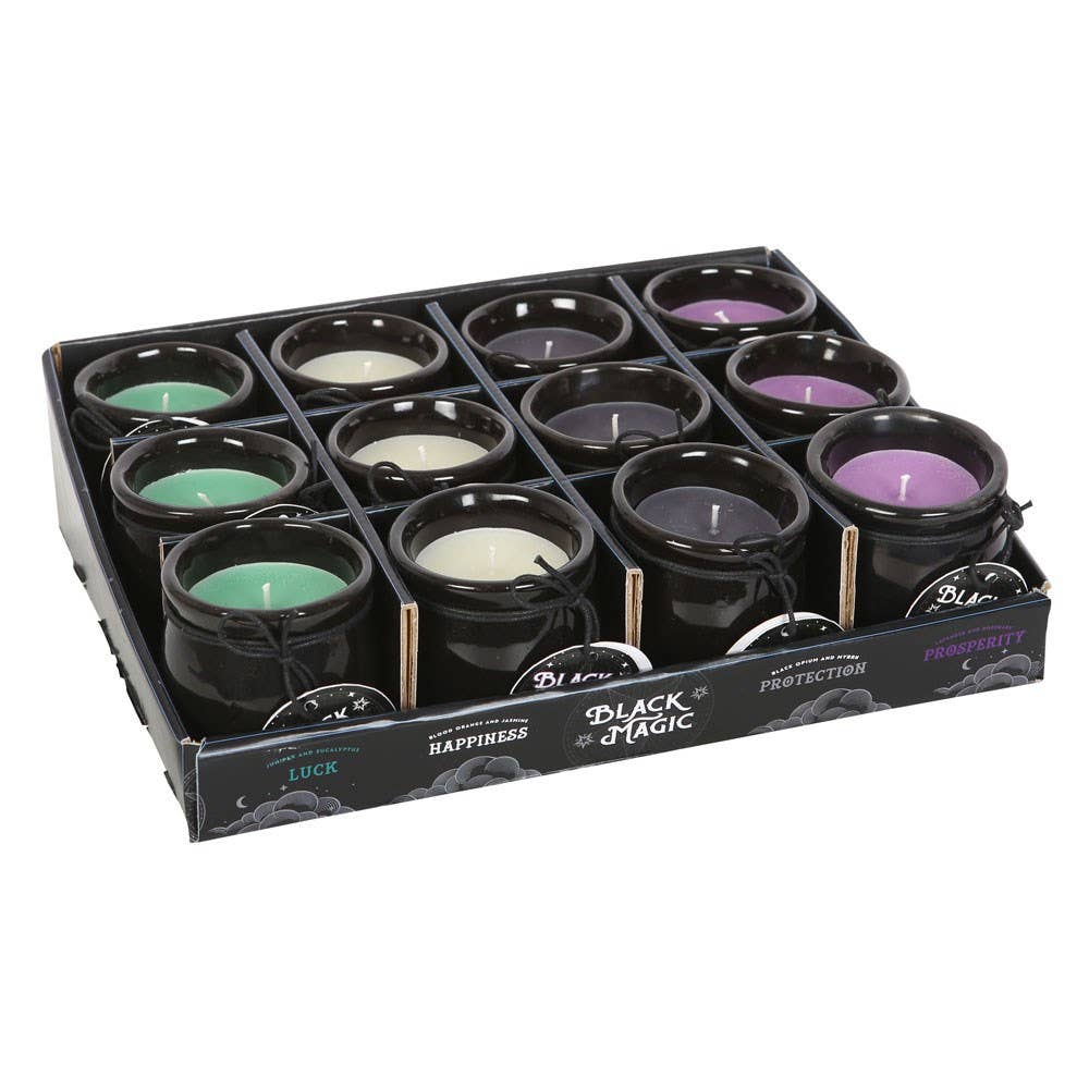15454 BLACK MAGIC CAULDRON CANDLE SET OF 12 C/2