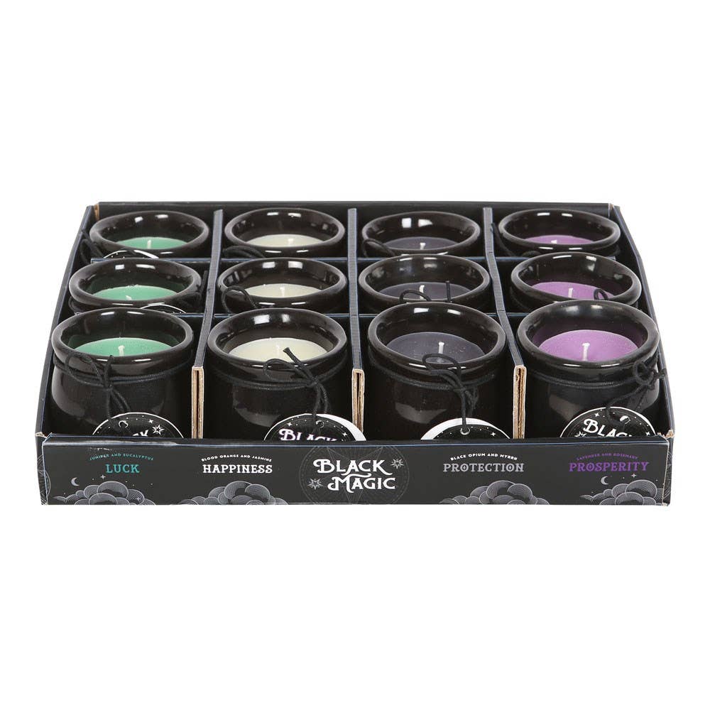 15454 BLACK MAGIC CAULDRON CANDLE SET OF 12 C/2