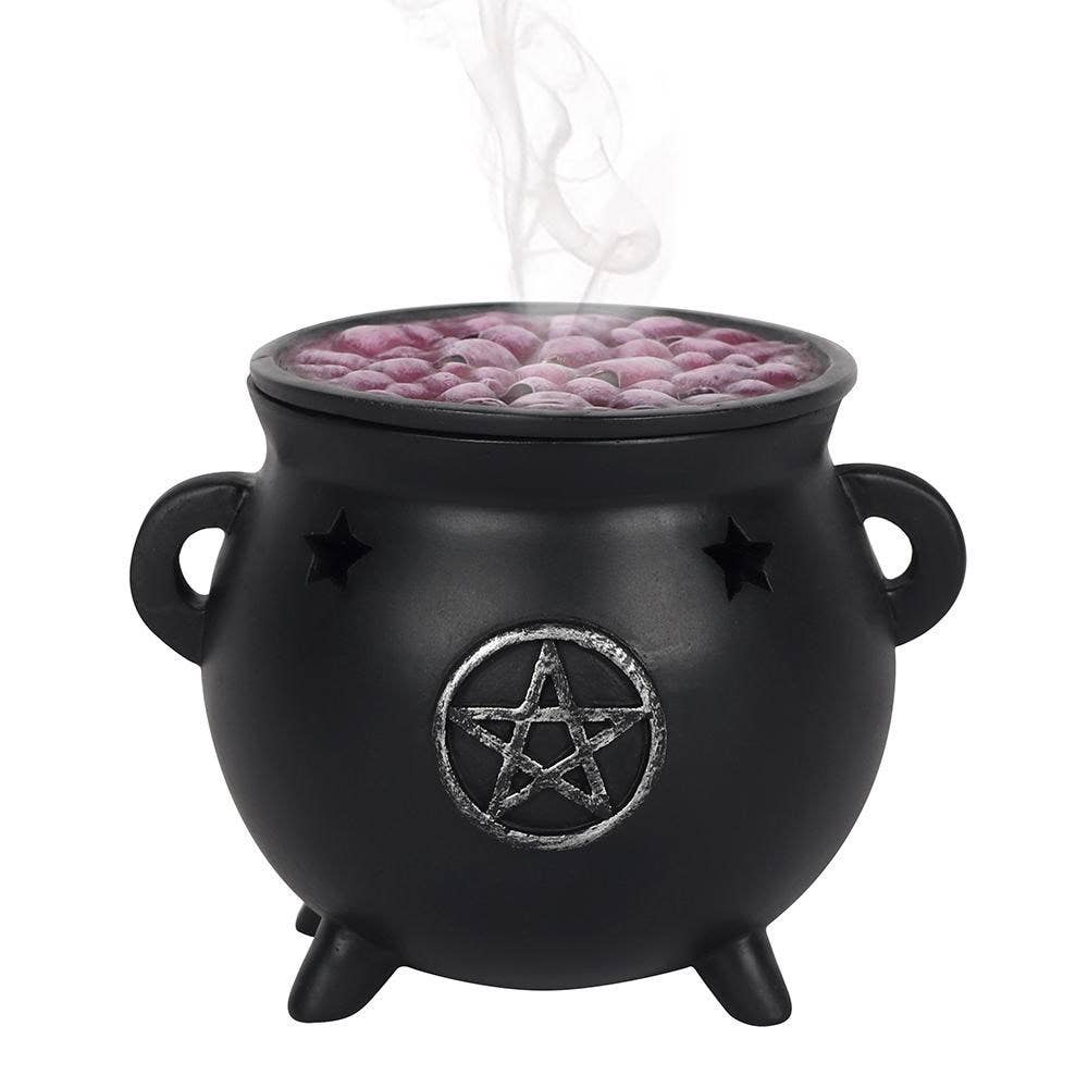 Gothic Pentagram Cauldron Incense Cone Holder