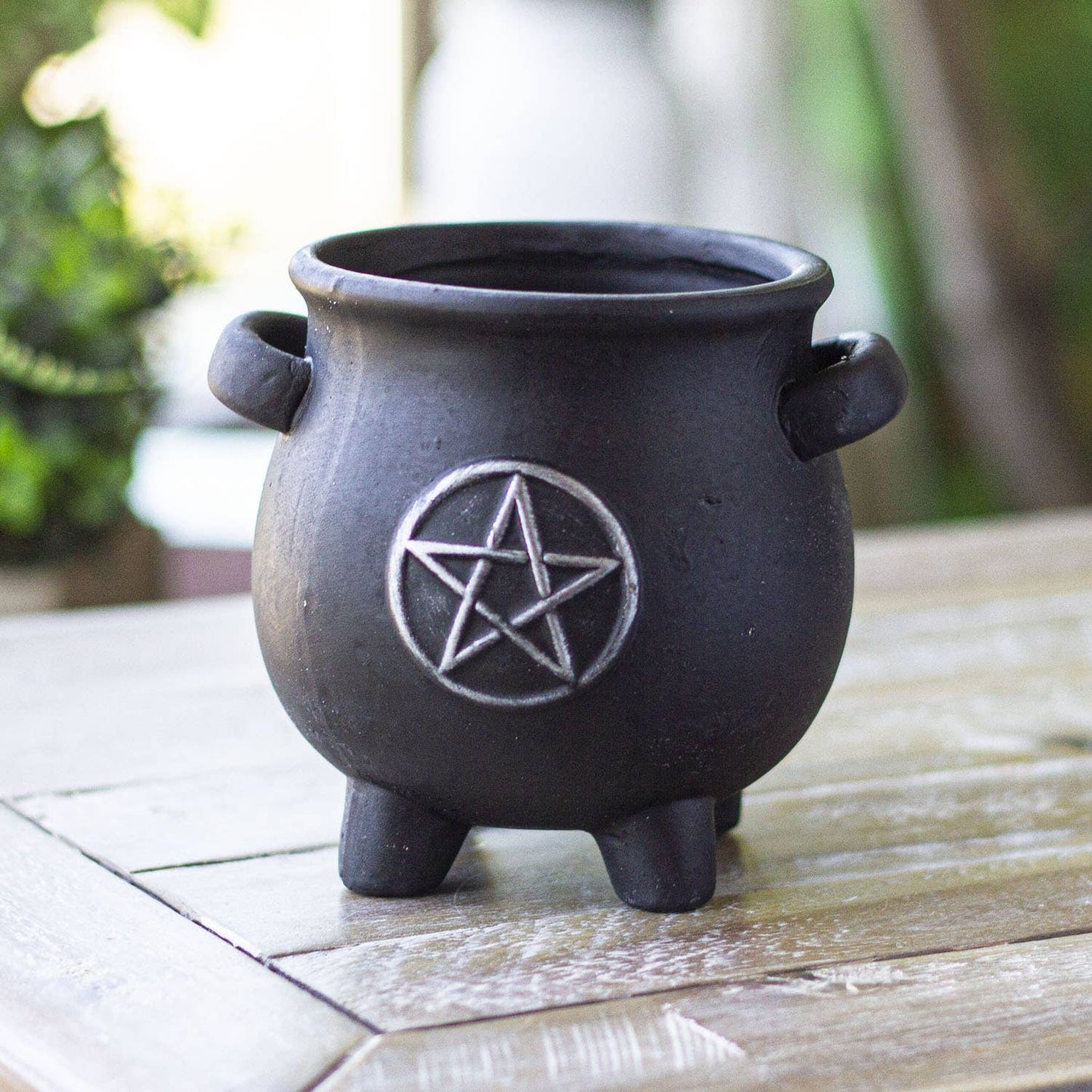 14198 Cauldron Pentagram Planter Pot C/12