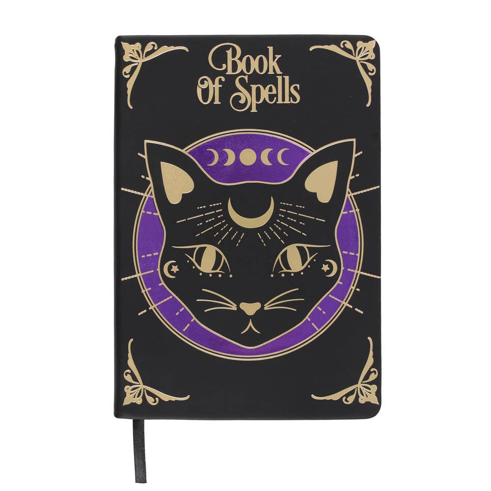 Mystic Mog Black Cat Book of Spells A5 Notebook